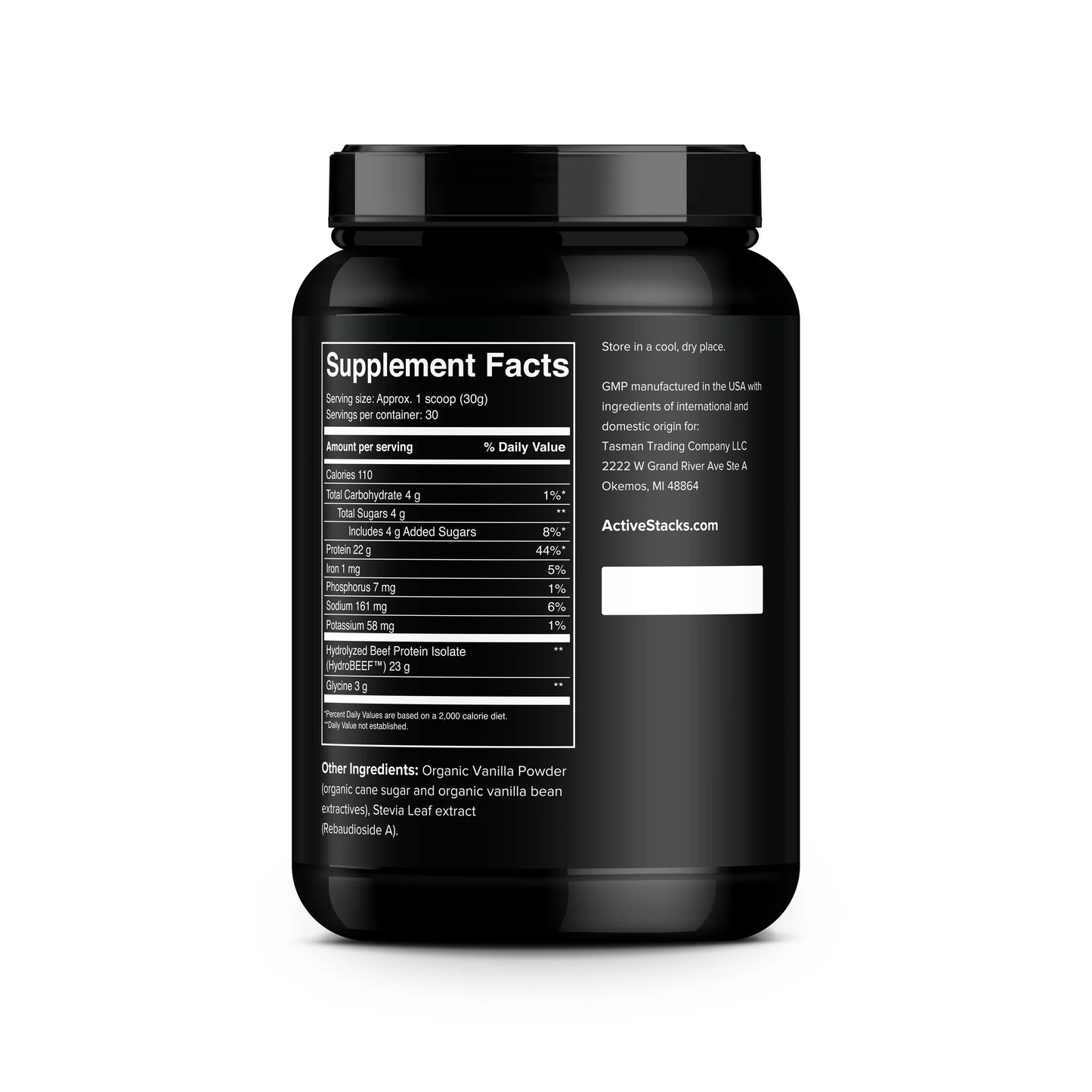 Beef Protein Powder, Vanilla - Keto with Natural Collagen for Paleo, Bone Broth, Dairy Free & Low Carb Diets, 2 Pounds