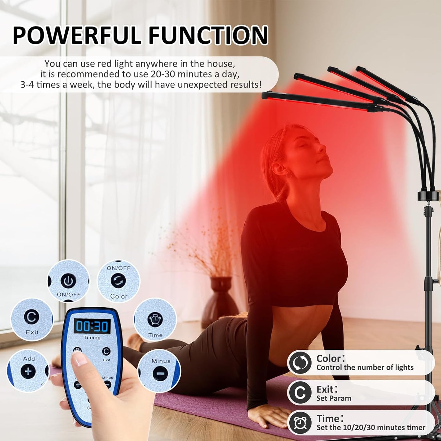 Red Light Therapy for Body, 940&850&660Nm 180Leds Infrared Light Therapy Device with Stand, Red Therapy Lamp for Leg, Back at Home