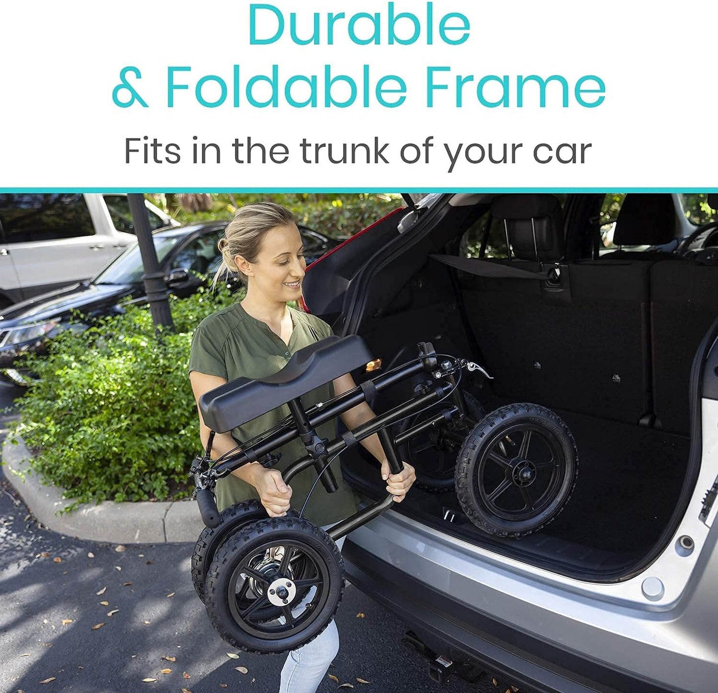 Knee Scooter Walker for Foot Injuries - Broken Leg Crutch Cart Roller for Surgery