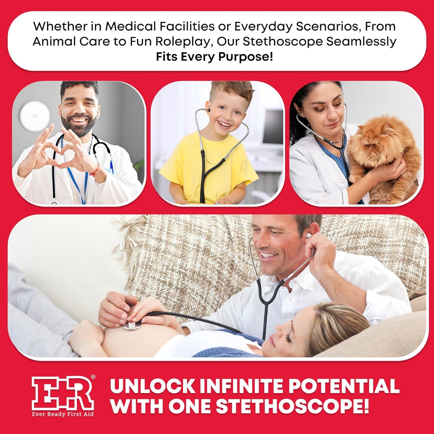 Dual Head Stethoscope, Black 143200