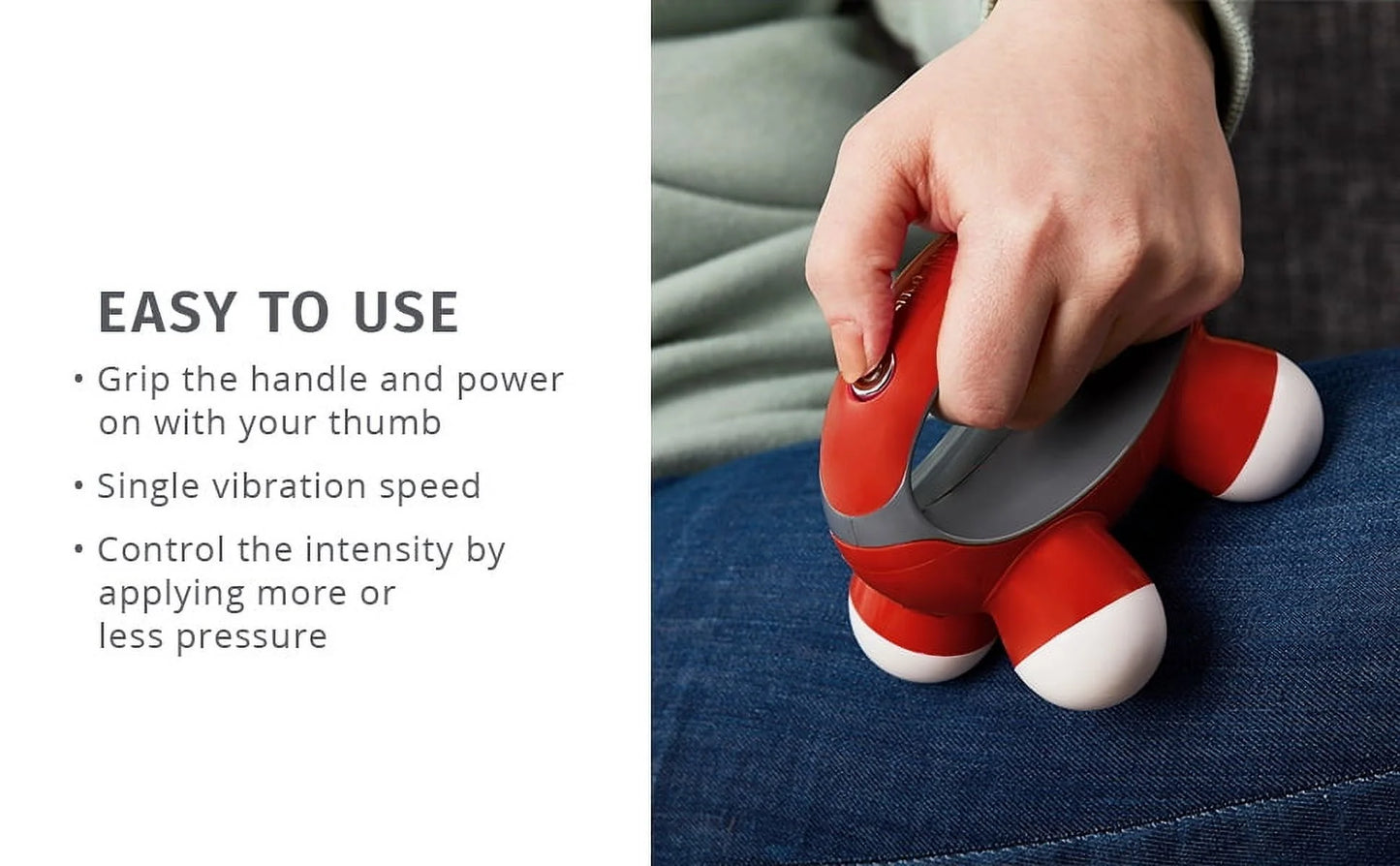Quatro Mini Hand-Held Massager - 2 Pack with Vibration & 4 Massage Nodes for Ultimate Relaxation