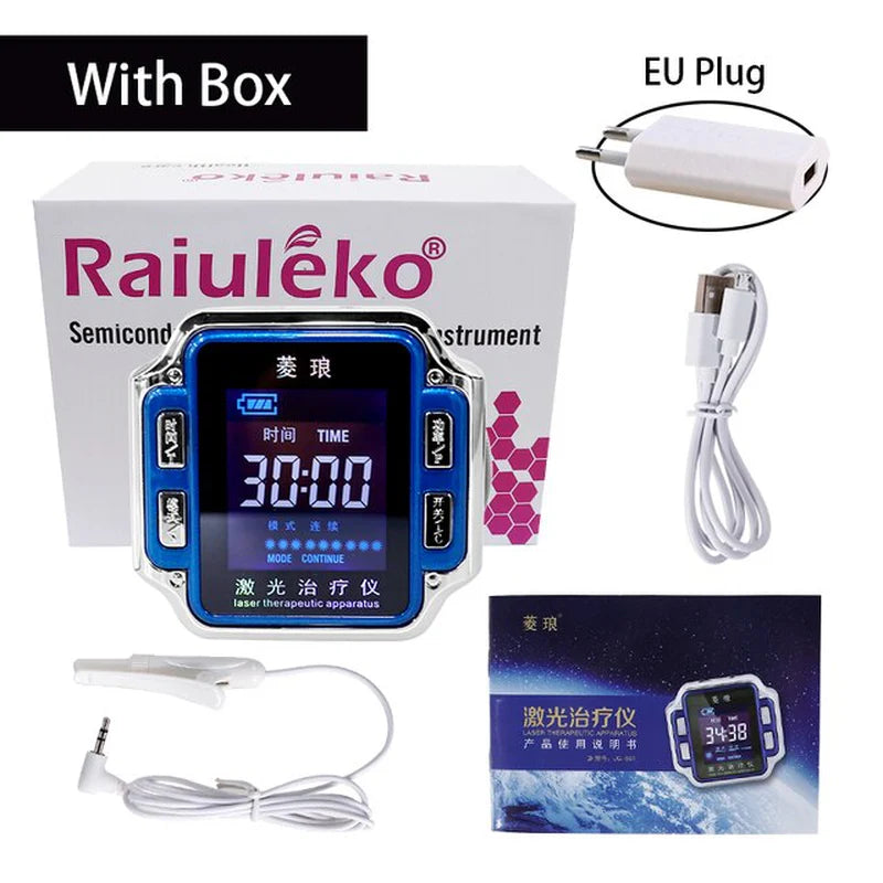 Diabetes and Hypertension Management - 650Nm Home LLLT Laser Physiotherapy Device, Featuring Diabetic Monitoring Watch and Sinusitis Treatment