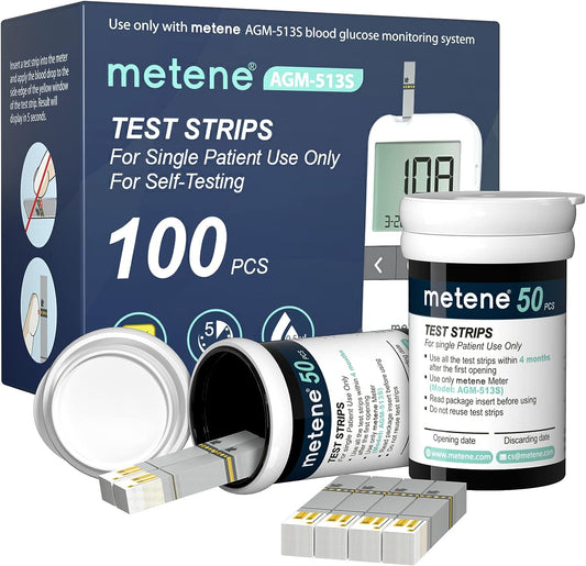 Metene AGM-513S Diabetes Test Strips - 100 Count