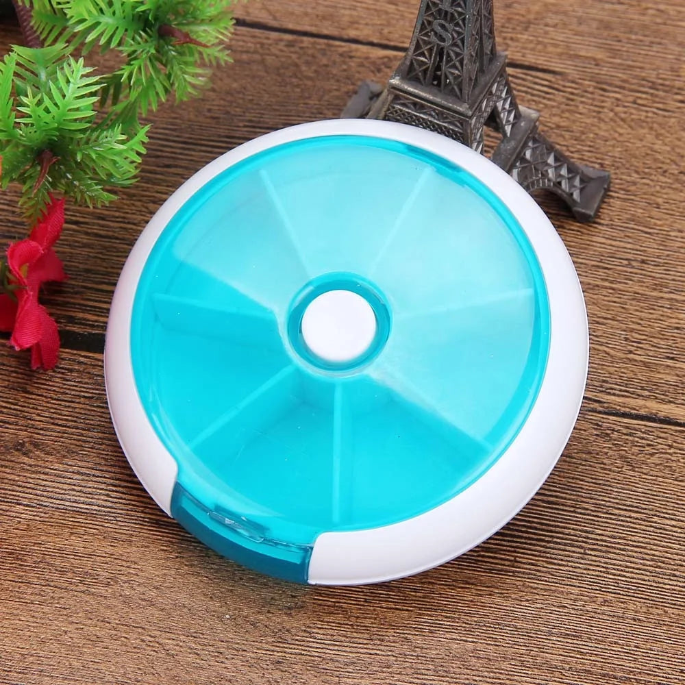 7-Day round Box Case Storage Dispenser Organizer Holder Small Pill Case Pill Box