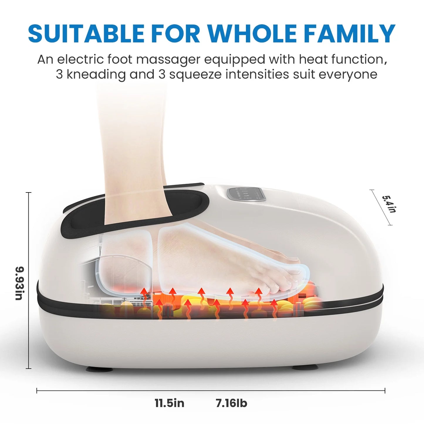 Relaxing Foot Massager with Heat - Perfect for Tired Feet & Improved Blood Circulation, Fits Up to Size 11, Ideal Gift!