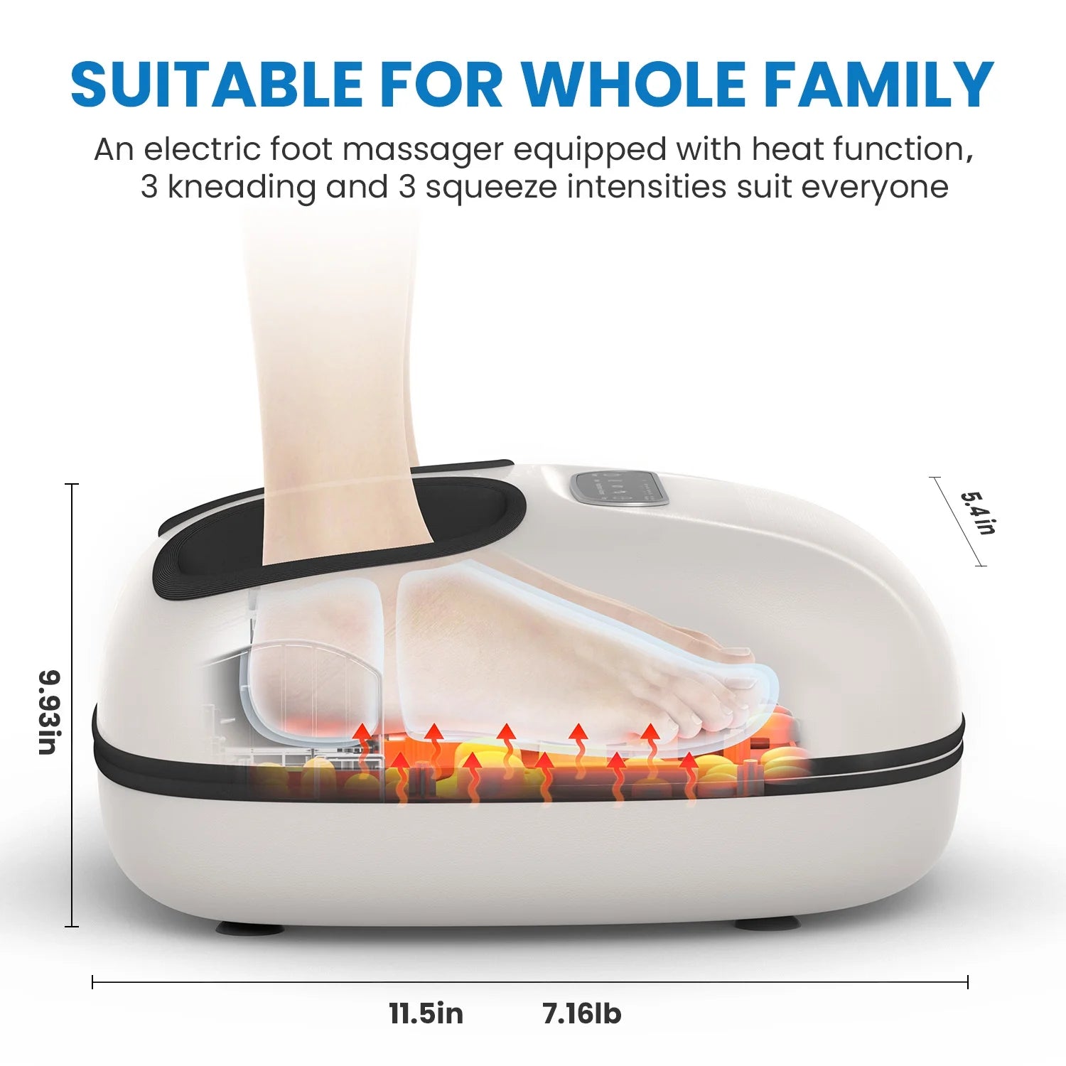 Relaxing Foot Massager with Heat - Perfect for Tired Feet & Improved Blood Circulation, Fits Up to Size 11, Ideal Gift!