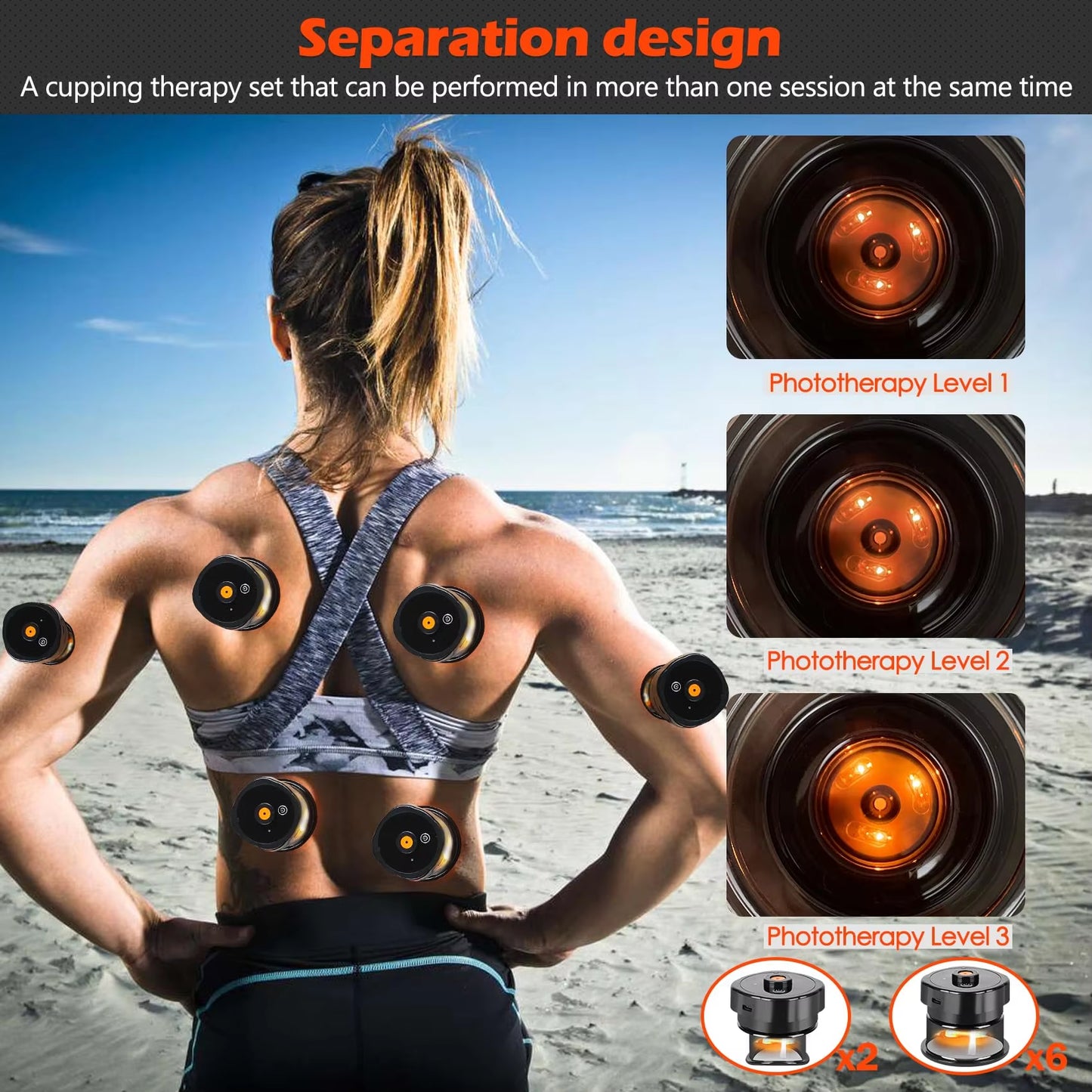 Revitalize Your Body: 8-Cup Electric Cupping Massager with Gua Sha & EMS for Anti-Cellulite and Fat Burning Therapy