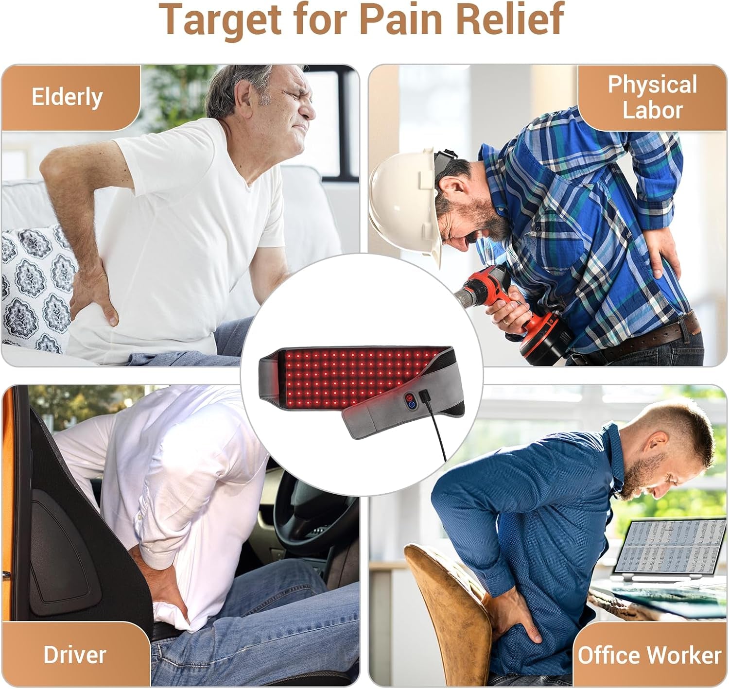 Red Light Therapy Belt, FSA HSA Eligible Infrared Red Light Therapy for Body, 22W Light Wrap with Pulse for Back Waist Muscle Pain Relief, Improve Joint Inflammation