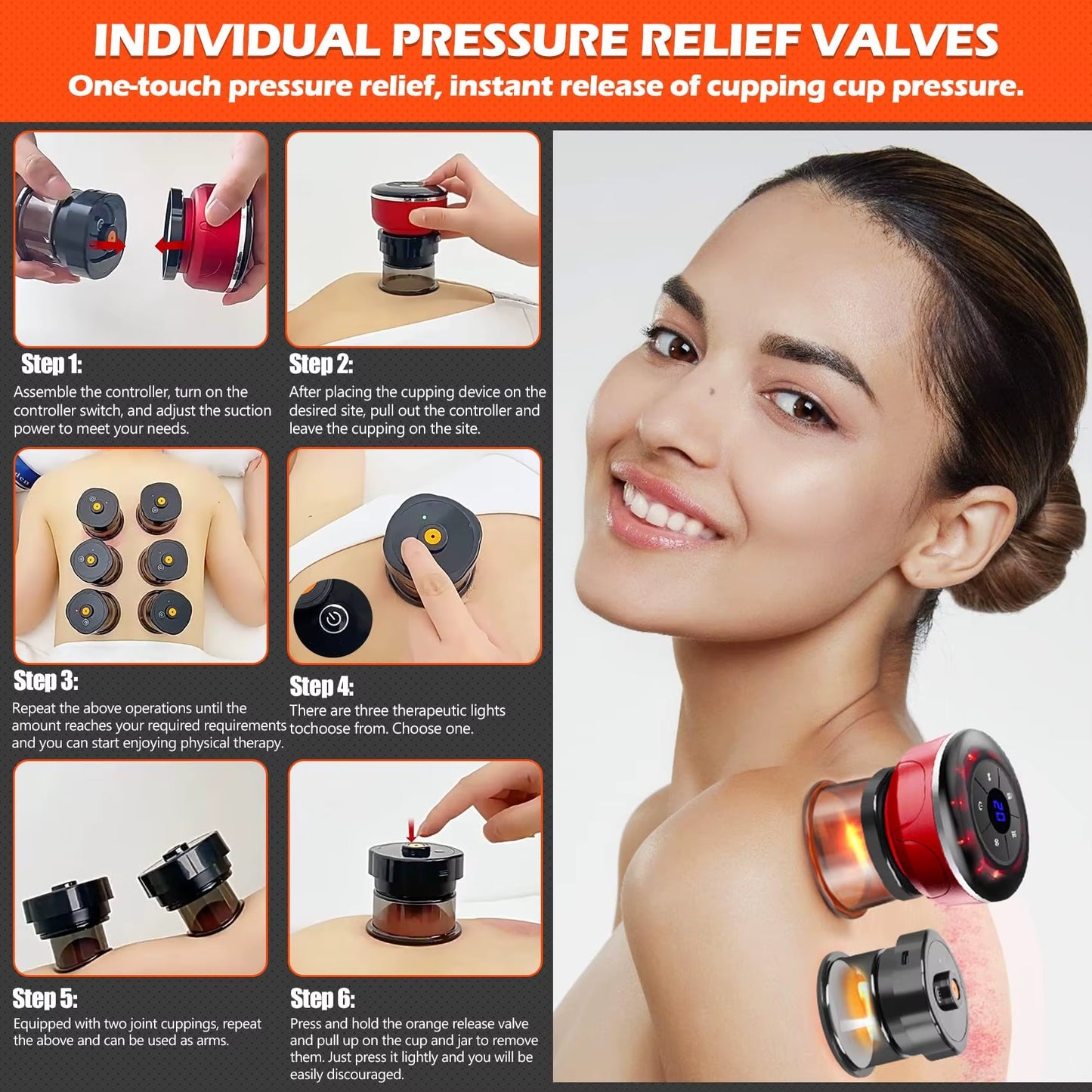 Revitalize Your Body: 8-Cup Electric Cupping Massager with Gua Sha & EMS for Anti-Cellulite and Fat Burning Therapy