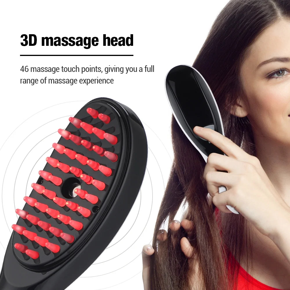 Revitalize Your Scalp with the Electric Spray Massage Comb - Anti-Hair Loss Microcurrent Massager with Red & Blue Light Therapy