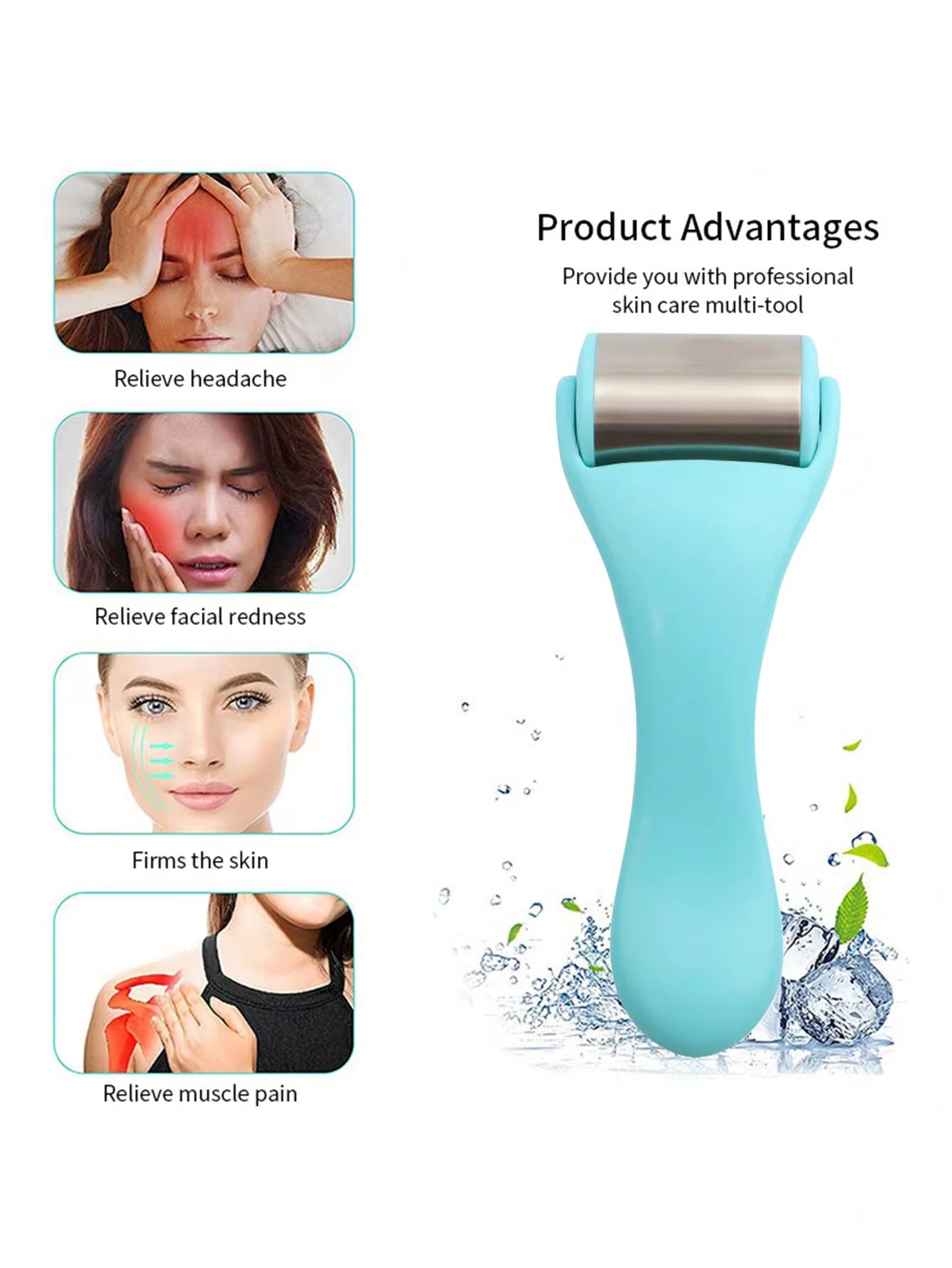 Revitalize Your Skin with the Cool Ice Roller Massager - Firming & Fatigue-Relief Device for a Youthful Glow!