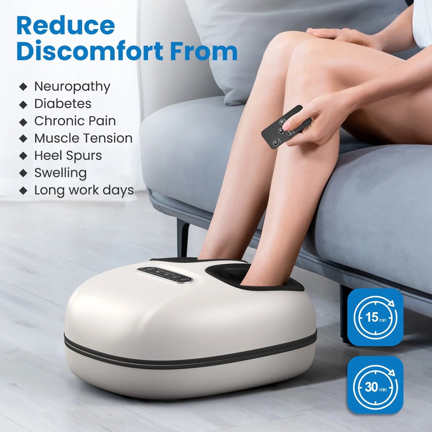 Relaxing Foot Massager with Heat - Perfect for Tired Feet & Improved Blood Circulation, Fits Up to Size 11, Ideal Gift!