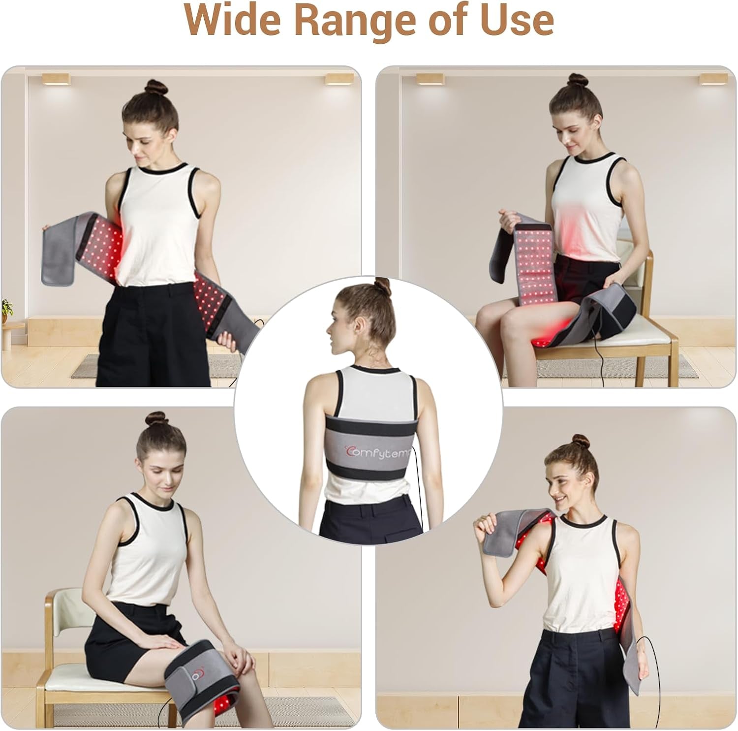 Red Light Therapy Belt, FSA HSA Eligible Infrared Red Light Therapy for Body, 22W Light Wrap with Pulse for Back Waist Muscle Pain Relief, Improve Joint Inflammation