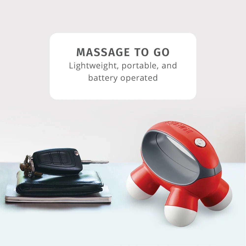 Quatro Mini Hand-Held Massager - 2 Pack with Vibration & 4 Massage Nodes for Ultimate Relaxation