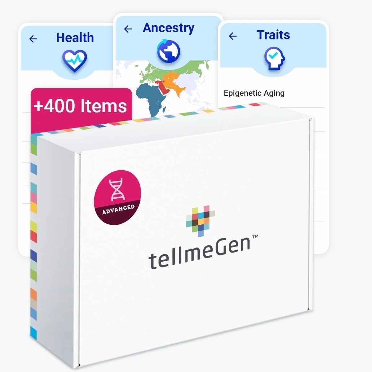 DNA Test Advanced | 400 Health, Traits, Wellness & Heritage Reports | All Fees Included