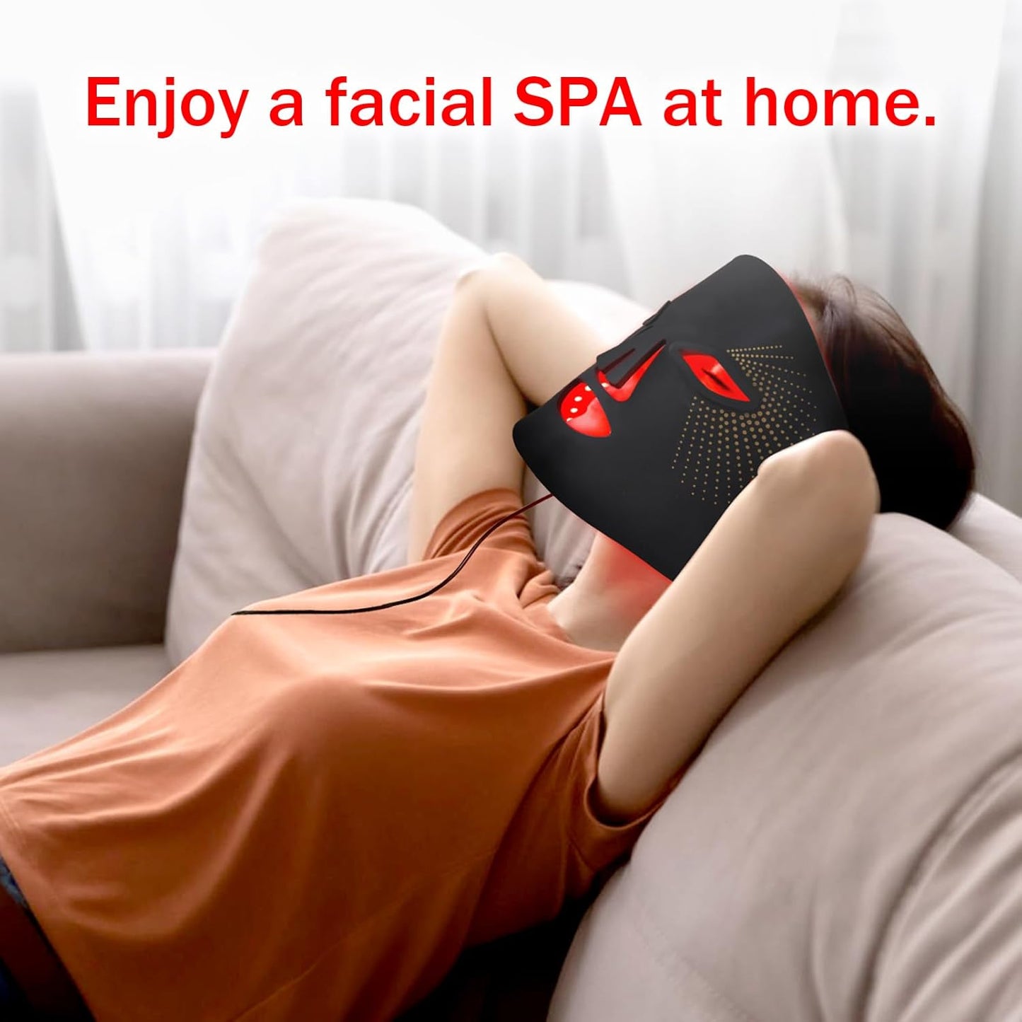 Red Light Therapy for Face, Red Light Therapy Mask, 7 Colors LED Facial Mask for Wrinkle Remove & anti Aging, Skin Care Home Use, Black (Upgraded Version)