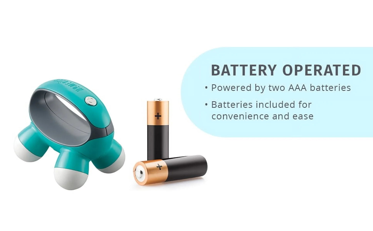 Quatro Mini Hand-Held Massager - 2 Pack with Vibration & 4 Massage Nodes for Ultimate Relaxation