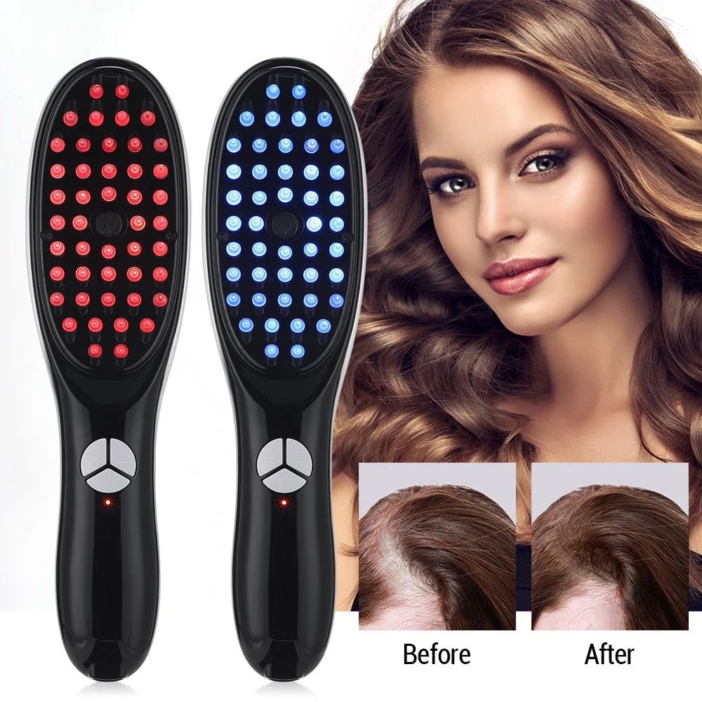Revitalize Your Scalp with the Electric Spray Massage Comb - Anti-Hair Loss Microcurrent Massager with Red & Blue Light Therapy