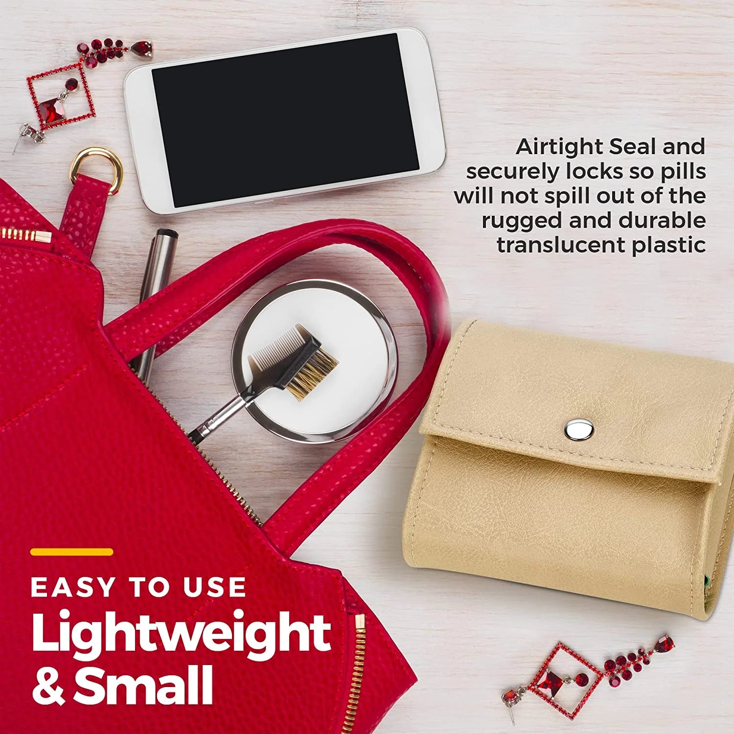 Weekly Pill Organizer Wallet - 2 Pack, Compact Travel Pill Case