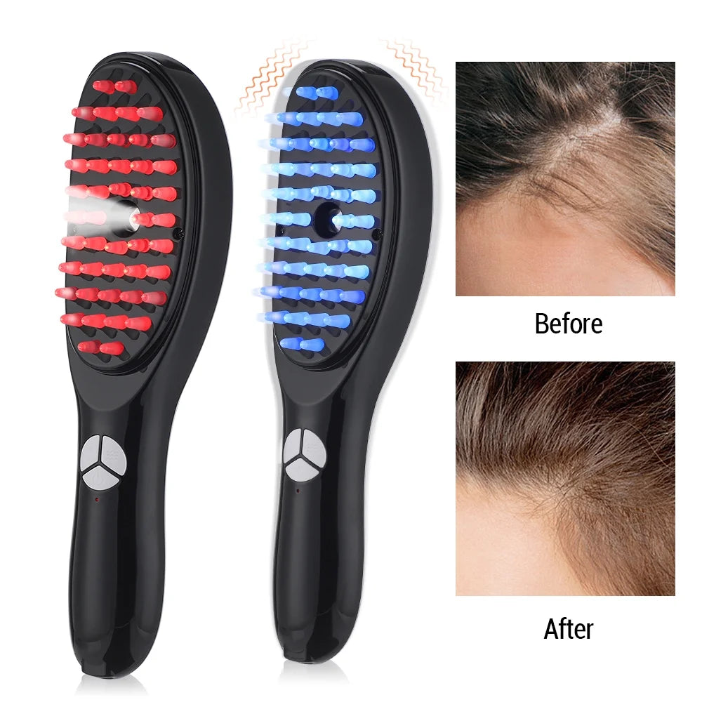 Revitalize Your Scalp with the Electric Spray Massage Comb - Anti-Hair Loss Microcurrent Massager with Red & Blue Light Therapy