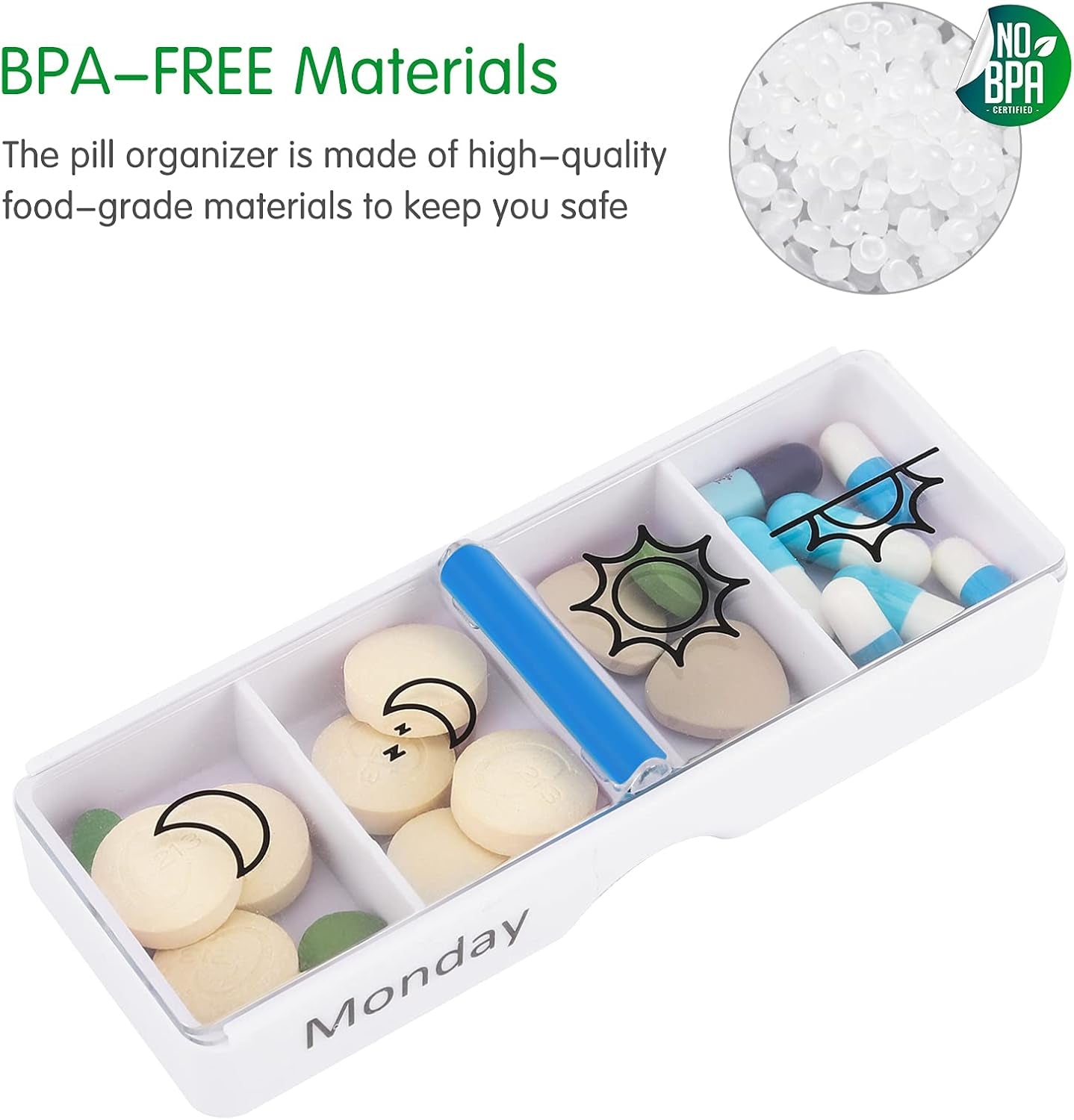 Weekly Pill Organizer 7 Day AM/PM – 4 Compartments per Day