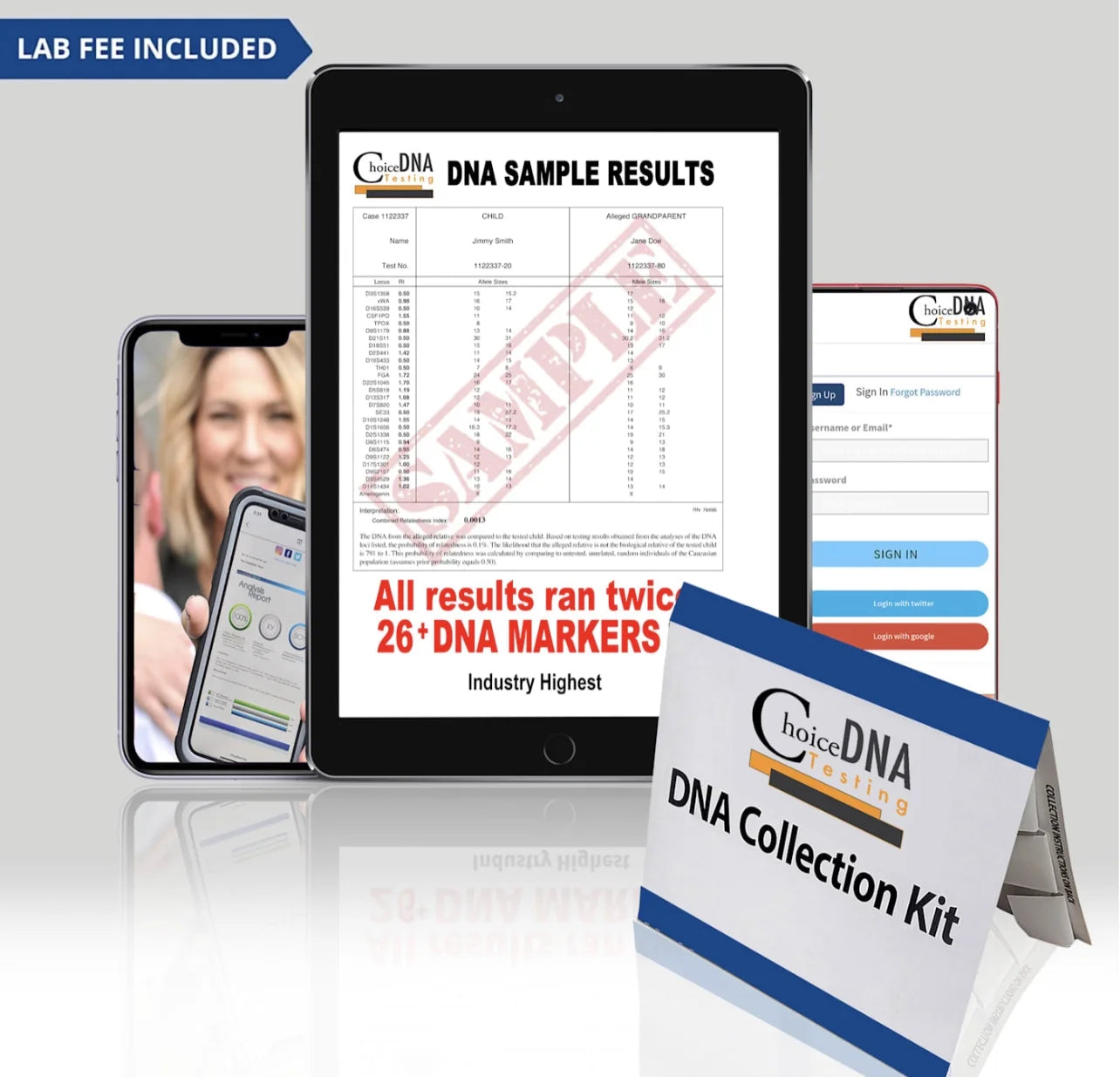 DNA Home Grandparent Test Kit - Grandmother or Grandfather & 1 Child