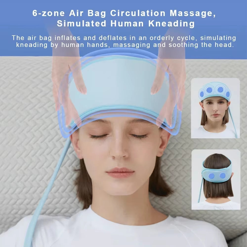 Revitalizing Electric Head Massager with Air Pressure & Heating - Ultimate Scalp Relaxation & Pain Relief Headband