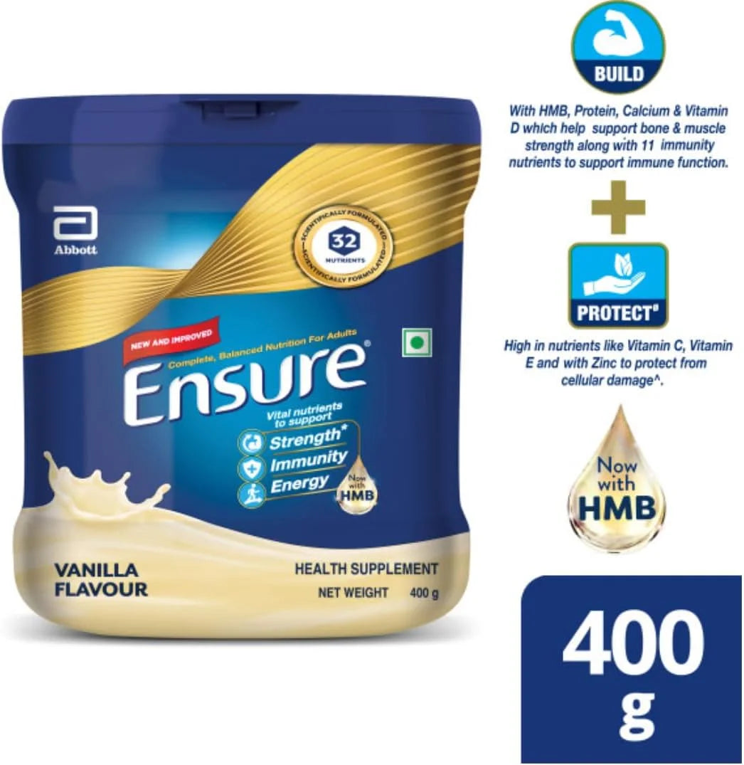 Powder Complete Balanced Nutrition for Adults, Vanilla Flavour,375G (Jar) (Pack of 10)