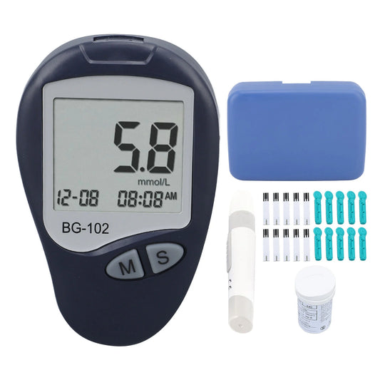 Blood Glucose Monitor Kit Portable Accurate Diabetes Testing Meter with Lancing Device Test Strips for Home Self Blood Sugar Monitoring