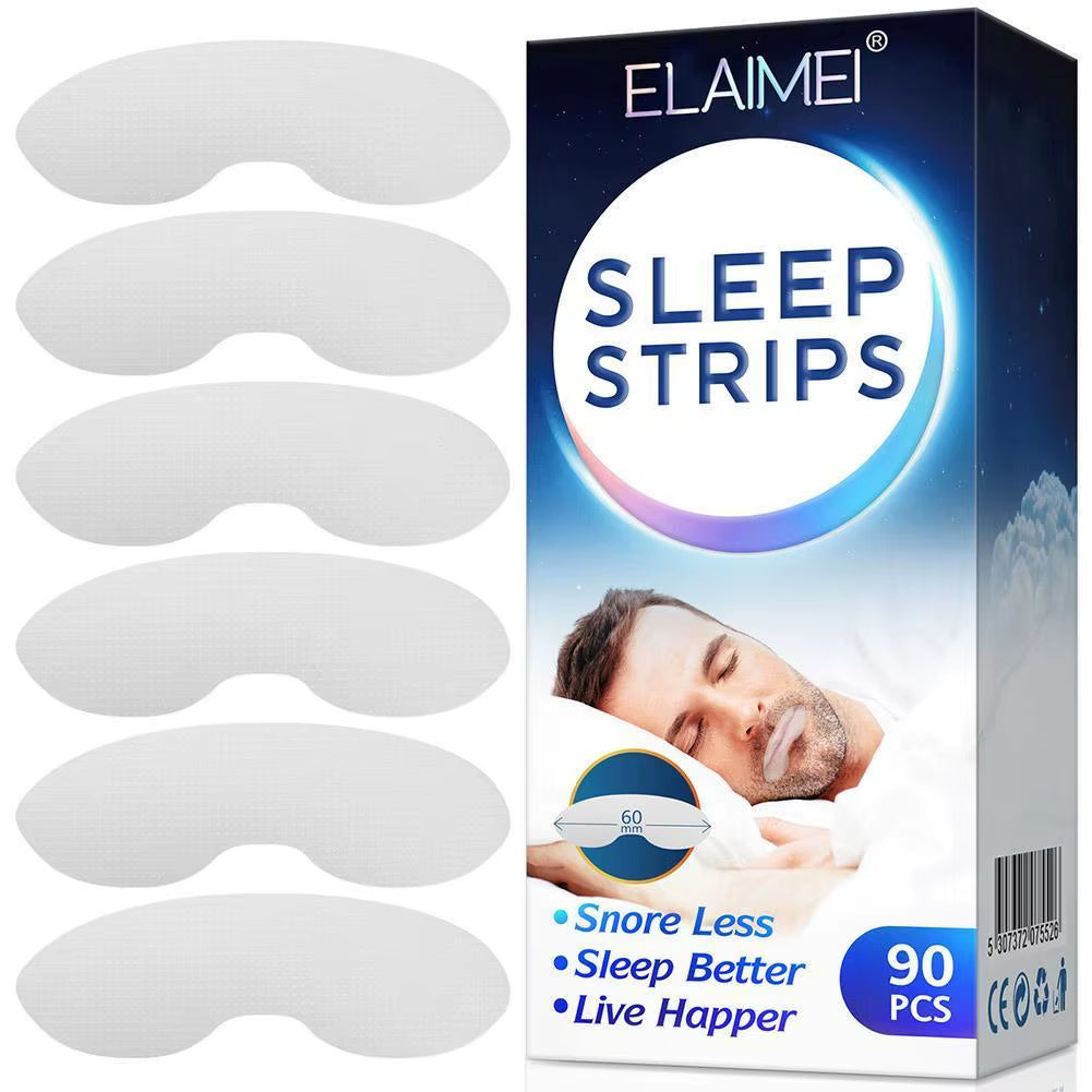 90 Pcs Anti-Snoring Mouth Tape Strips - Improve Sleep & Reduce Snoring with Comfortable Lip Patches