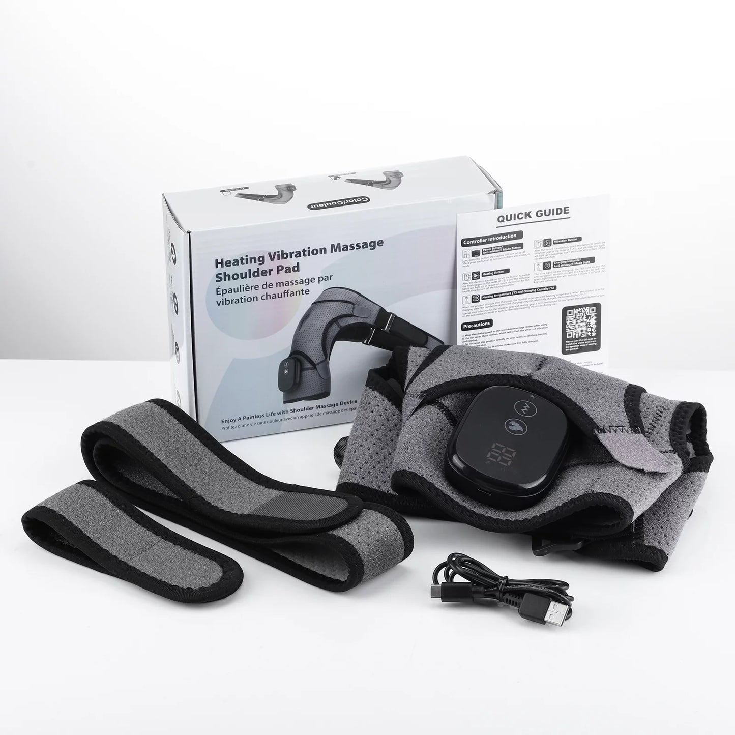 Ultimate Cordless Heated Shoulder Brace & Massager - 3 Heat Settings & Vibration for Rotator Cuff Relief - Perfect for Men & Women