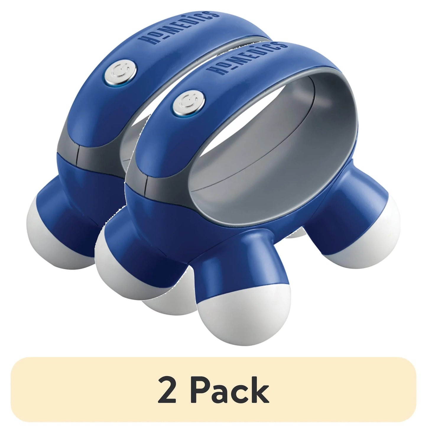 Quatro Mini Hand-Held Massager - 2 Pack with Vibration & 4 Massage Nodes for Ultimate Relaxation
