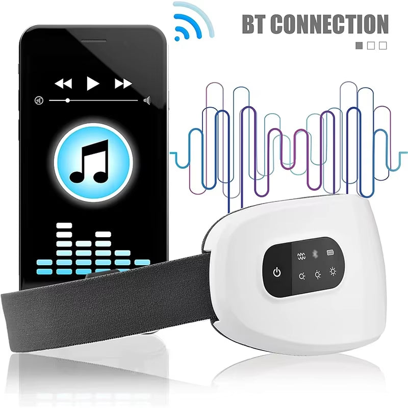 Rejuvenate Your Eyes: 4D Smart Airbag Eye Massager with Hot Compress & Bluetooth for Fatigue Relief and Anti-Wrinkle Care