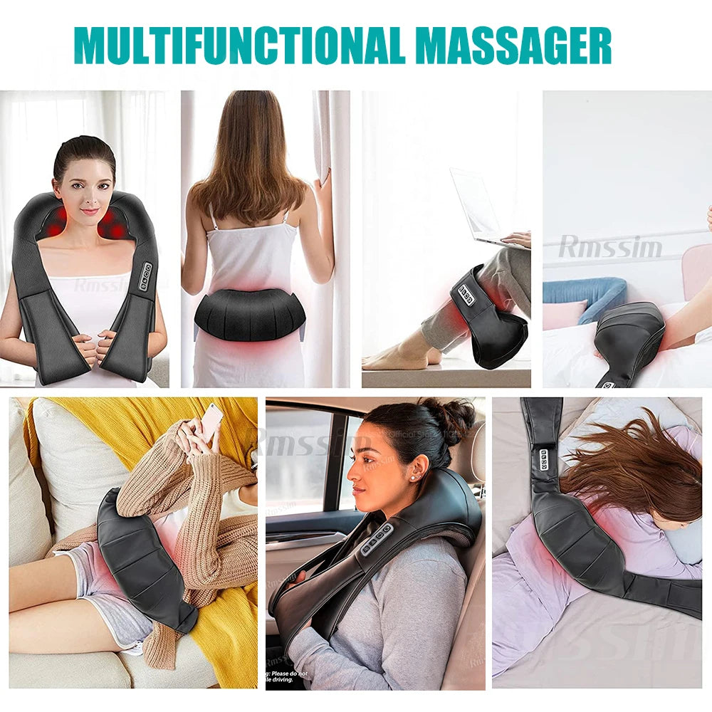 Ultimate Shiatsu Neck and Shoulder Massager with Heat - Deep Kneading Electric Massage Pillow for Total Body Relaxation