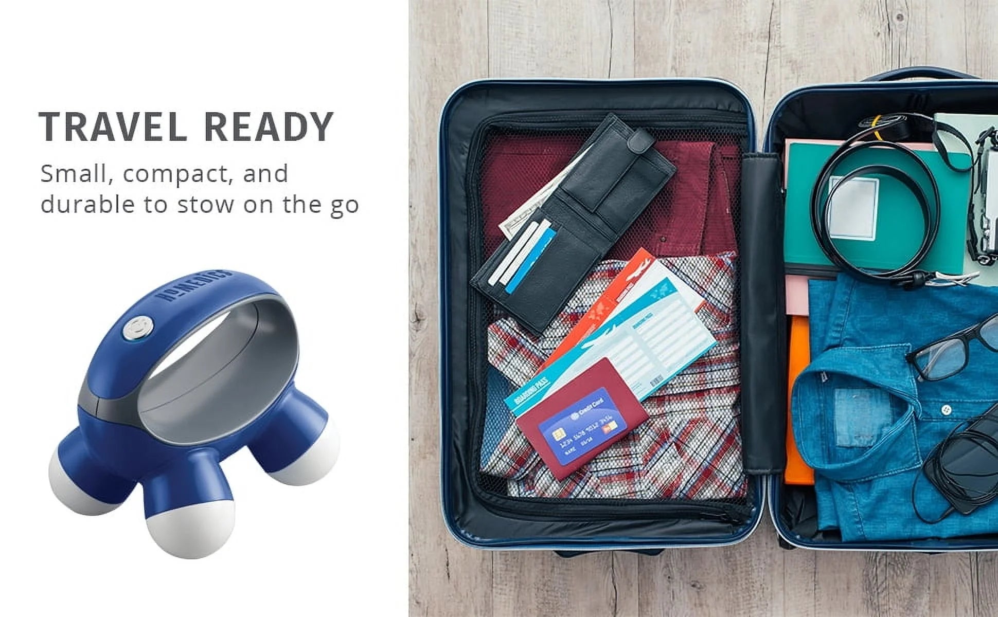 Quatro Mini Hand-Held Massager - 2 Pack with Vibration & 4 Massage Nodes for Ultimate Relaxation