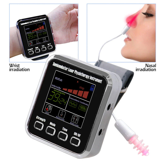Diabetes and Hypertension Management - 650Nm Home LLLT Laser Physiotherapy Device, Featuring Diabetic Monitoring Watch and Sinusitis Treatment