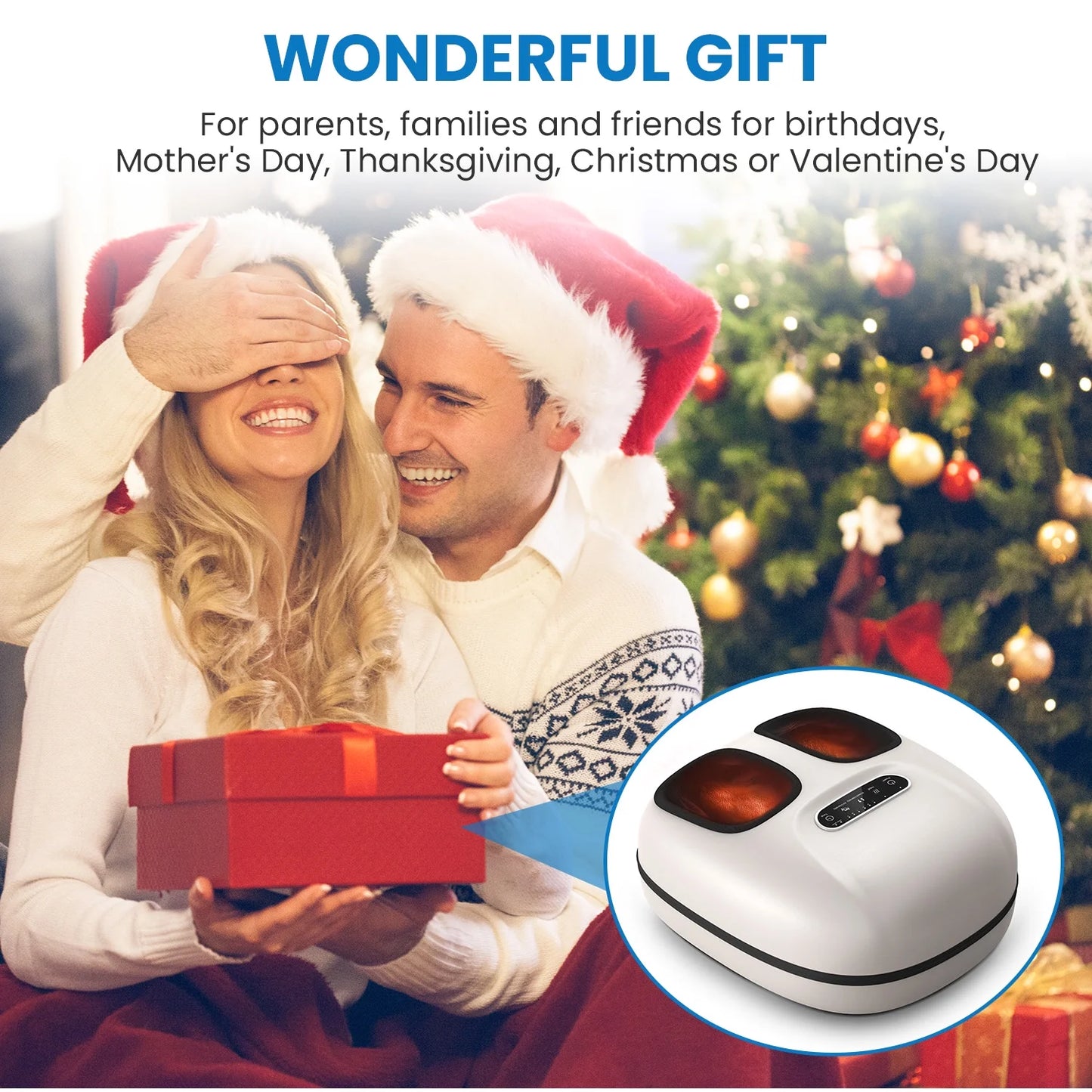 Relaxing Foot Massager with Heat - Perfect for Tired Feet & Improved Blood Circulation, Fits Up to Size 11, Ideal Gift!