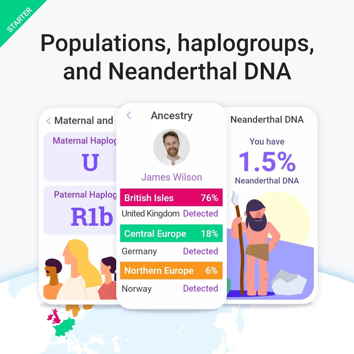 DNA Test Starter | 90 Ancestry, Traits, Sport & Diets Reports