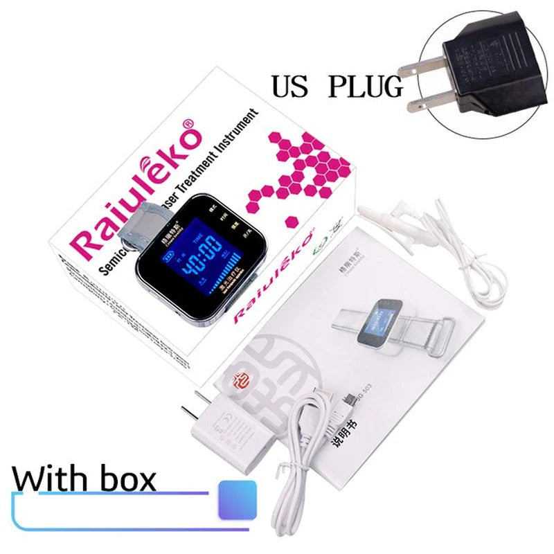 Diabetes and Hypertension Management - 650Nm Home LLLT Laser Physiotherapy Device, Featuring Diabetic Monitoring Watch and Sinusitis Treatment