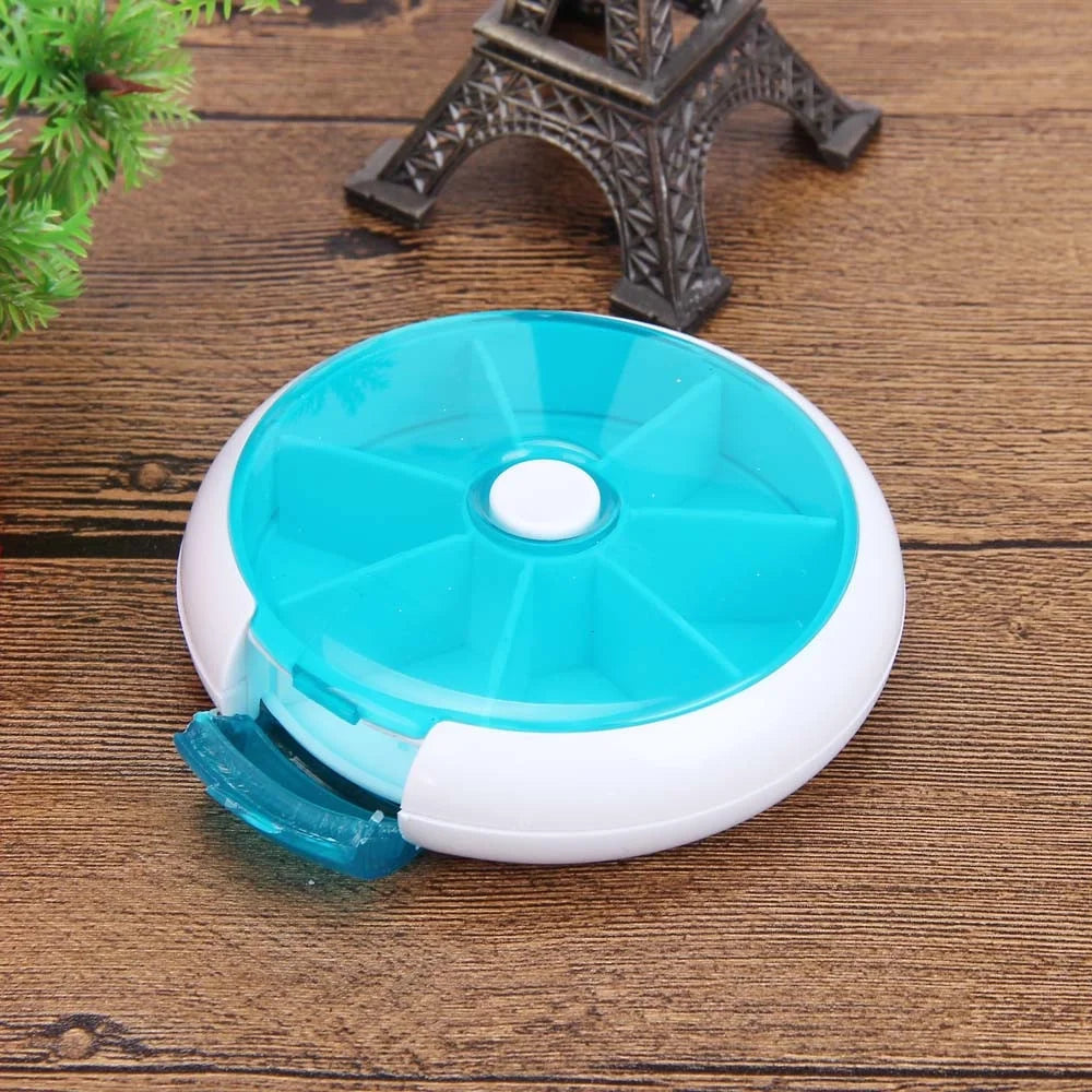 7-Day round Box Case Storage Dispenser Organizer Holder Small Pill Case Pill Box