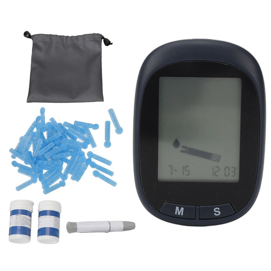 Blood Glucose Monitor Household Auto Glucometer with Test Strips Blood Collection Needles for Diabetes