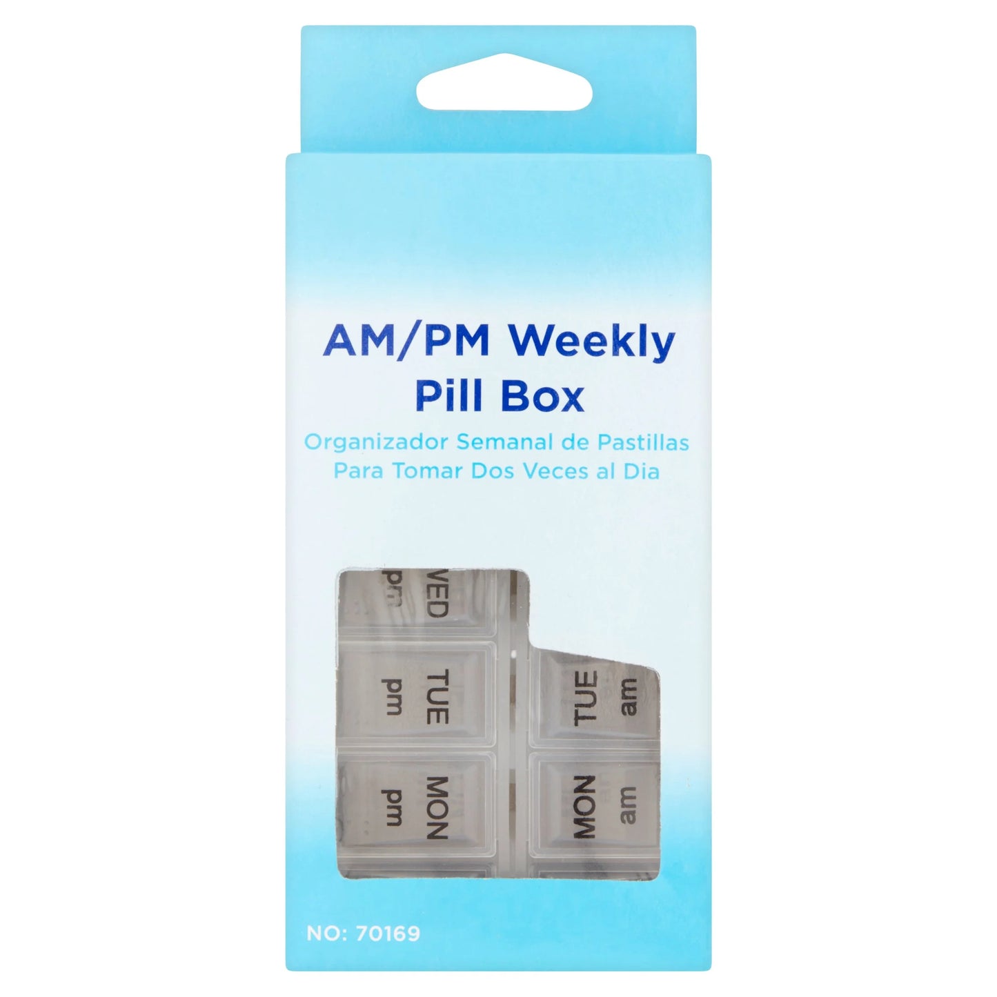 Apex AM/PM 7-Day Pill Organizer, Plastic Medicine Storage Box, Compact and Portable, 1 Count