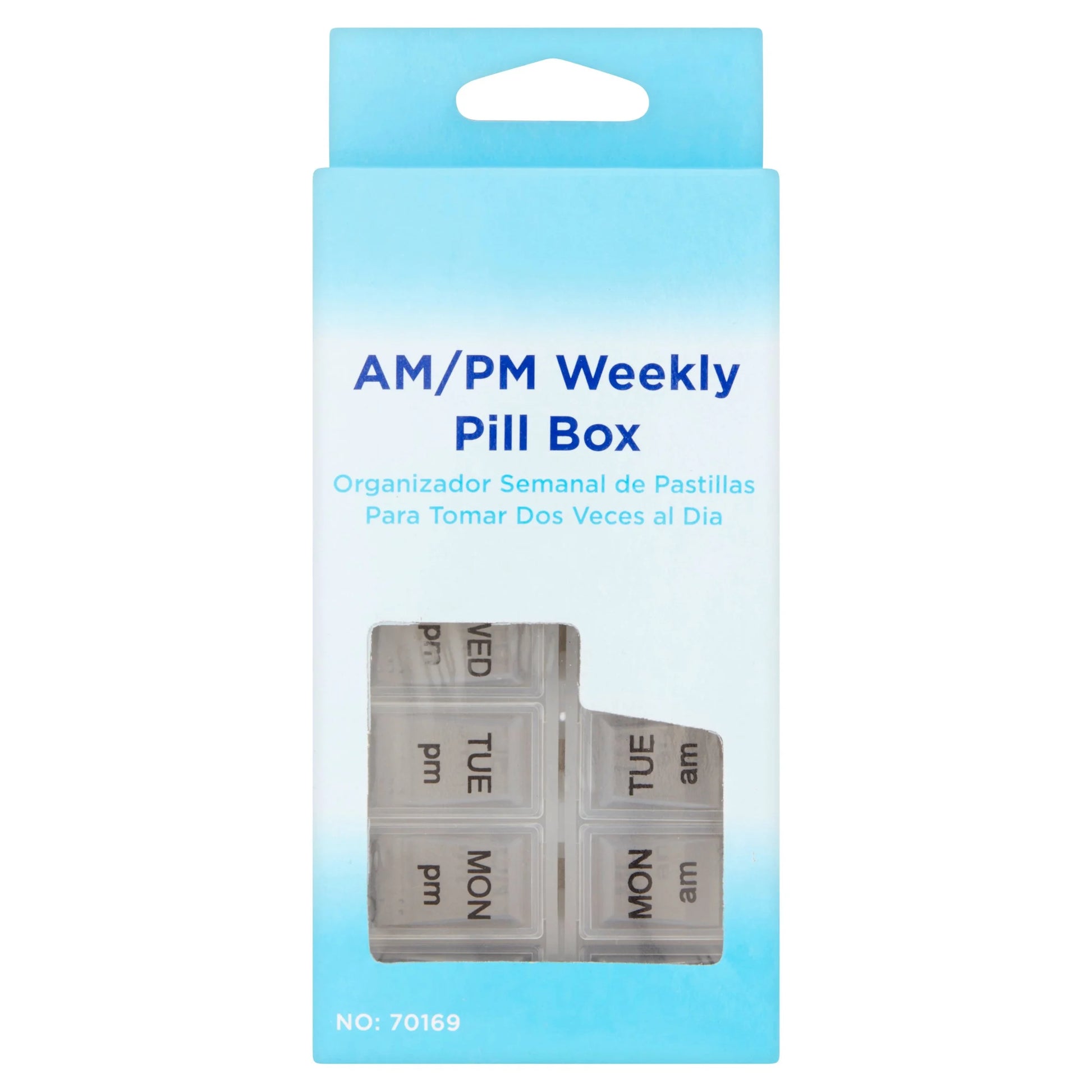 Apex AM/PM 7-Day Pill Organizer, Plastic Medicine Storage Box, Compact and Portable, 1 Count