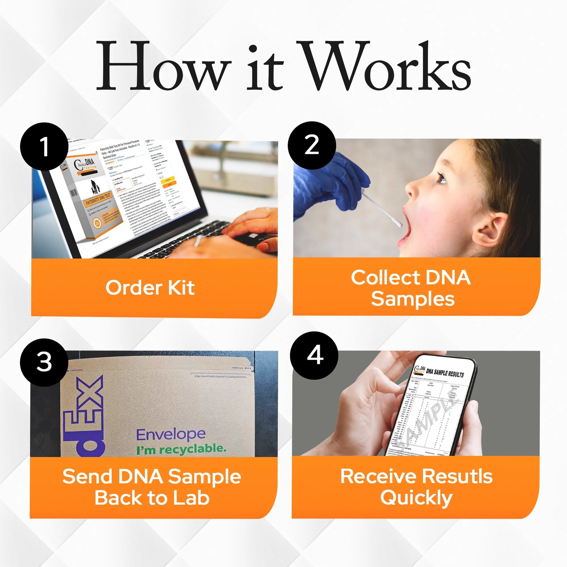 Home Sibling DNA Test Kit for 2 Full or Half Siblings
