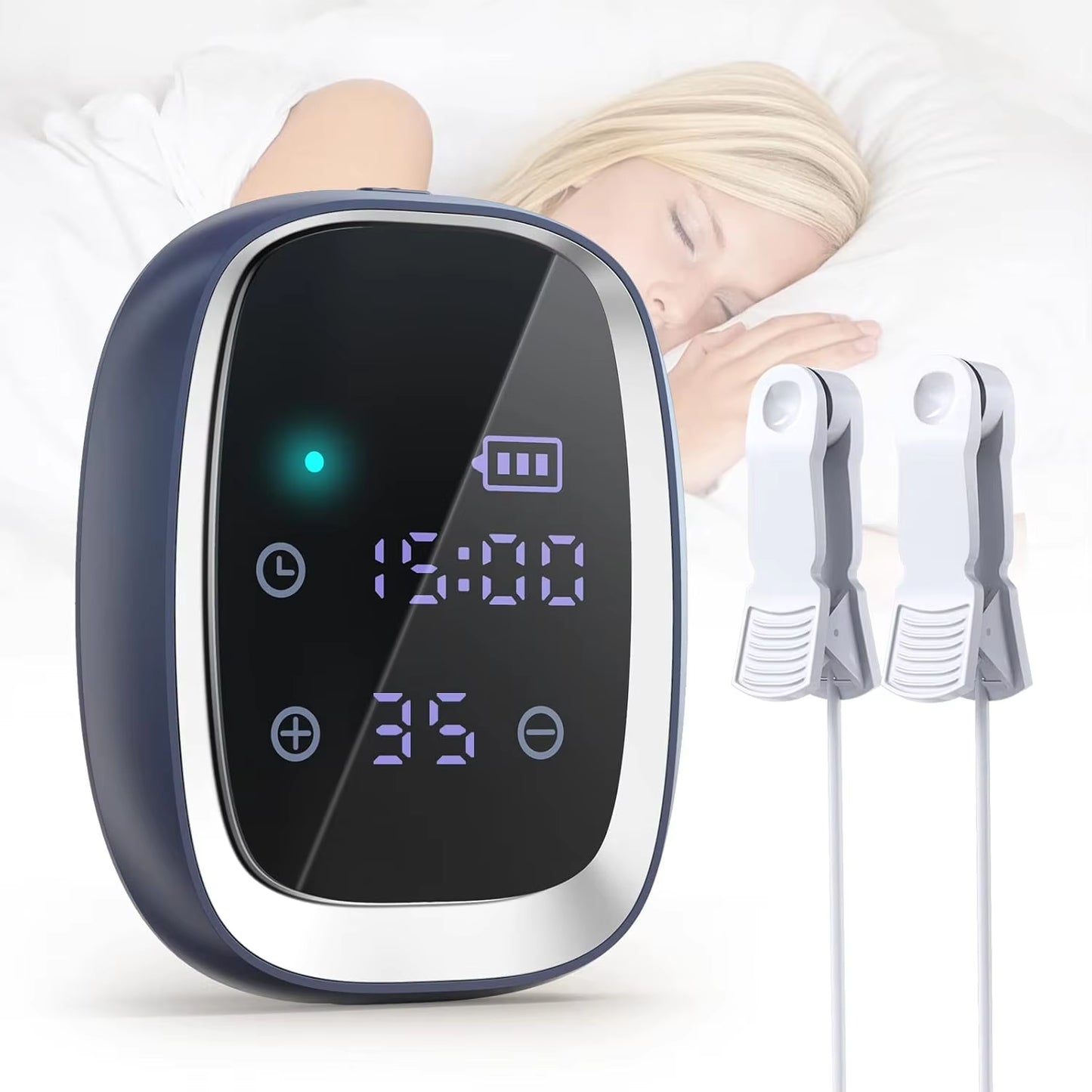 Rechargeable Sleep Aid Device - CES Therapy Ear Clip for Fast Sleep & Anxiety Relief