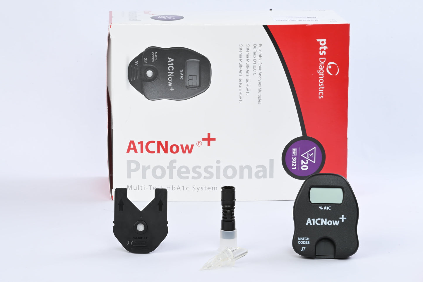 + Rapid Diagnostic Test Kit, A1Cnow+ Monitor, (20) Test Cartridges, (20) Sample Dilution Kits with Sampler and Blood Collector