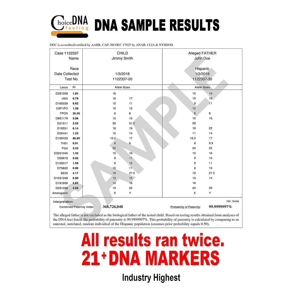 Choice DNA Lab Home Paternity DNA Test Kit
