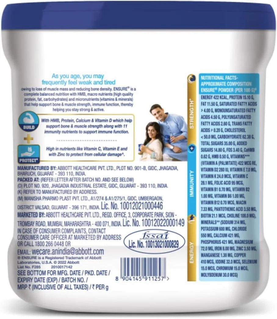 Powder Complete Balanced Nutrition for Adults, Vanilla Flavour,375G (Jar) (Pack of 10)