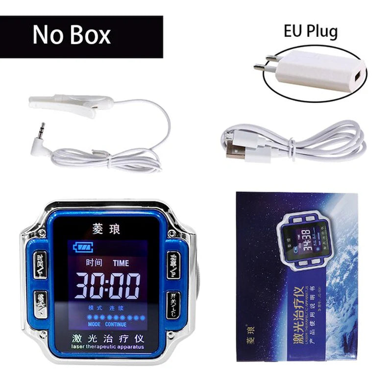 Diabetes and Hypertension Management - 650Nm Home LLLT Laser Physiotherapy Device, Featuring Diabetic Monitoring Watch and Sinusitis Treatment