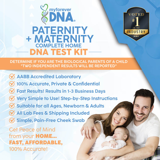 Paternity + Maternity Home DNA Test Kit, All Fees Included -